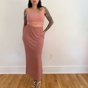 SHORE rib maxi skirt